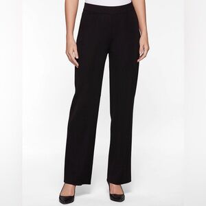 Misook Knit Wide Leg Black Pants,M